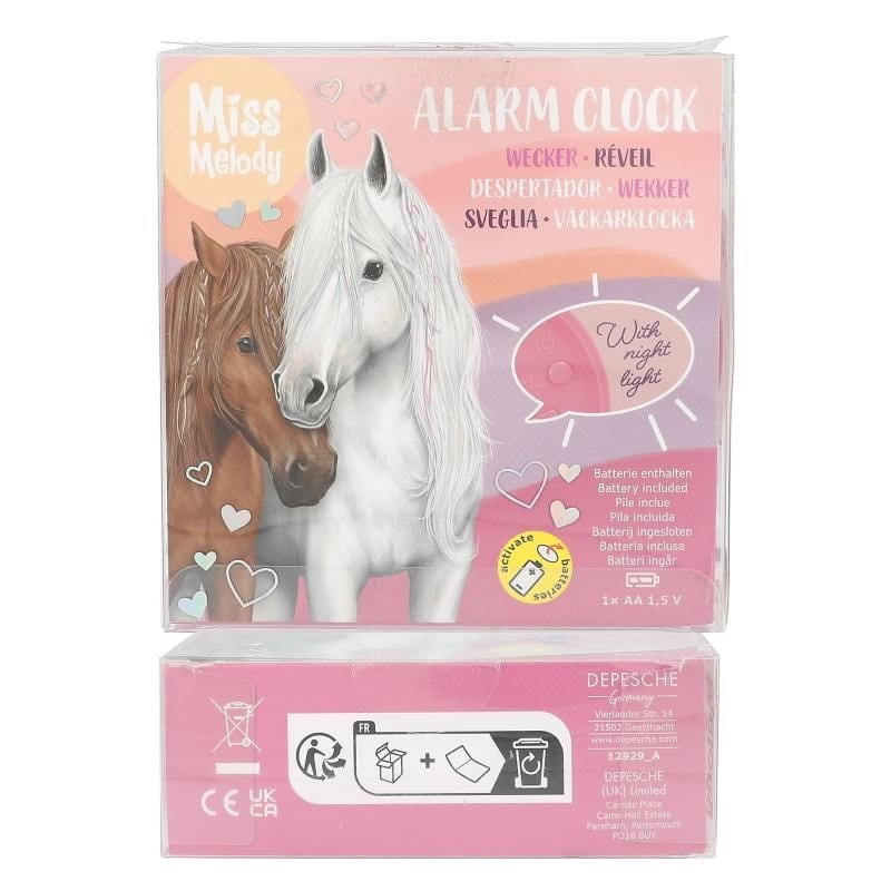 Budzik podświetlany Zegar z alarmem Konie Miss Melody