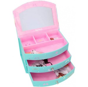 Szkatułka na biżuterię z Lusterkiem i Szufladami Konie - Miss Melody