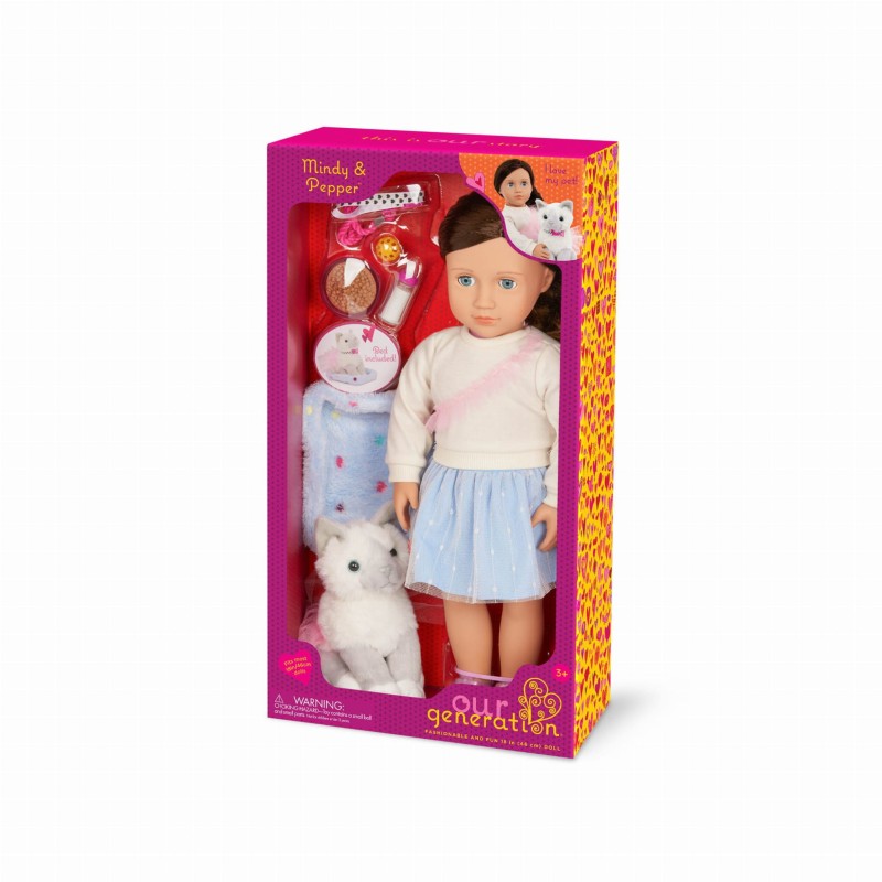 Lalka z kotkiem na smyczy Mindy & Pepper Our Generation