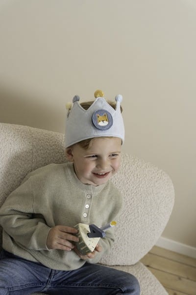 Błękitna korona urodzinowa z cyferkami na rzep Little Dutch