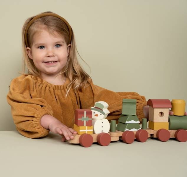 Świąteczny pociąg z klockami X-mas Little Dutch