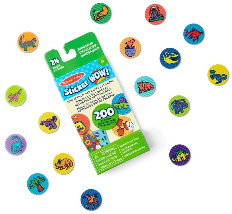 Naklejki uzupełniające i notesik zabaw Dinozaury Sticker WOW Melissa & Doug