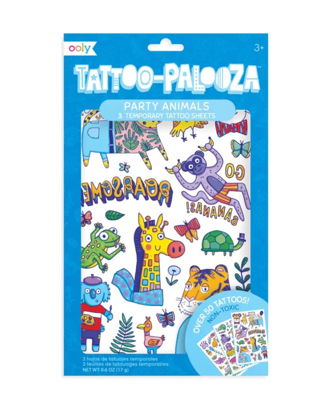 Tatuaże Tymczasowe Dziecięce Party Animals - Ooly