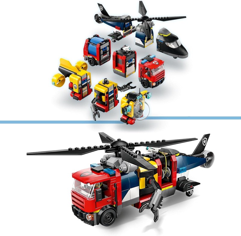 Lego 60462 Zestaw z helikopterem, wozem strażackim i łodzią podwodną
