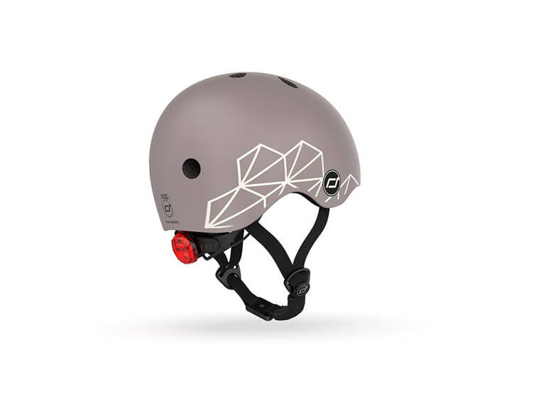 Kask z lampką LED na hulajnogę i rower dzieci 1-5 lat Brown Scoot & Ride