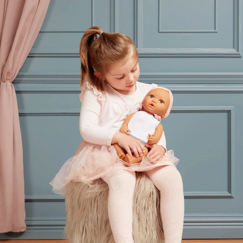 Lalka ze smoczkiem, w ubranku i opasce bobas 35,5 cm LullaBaby