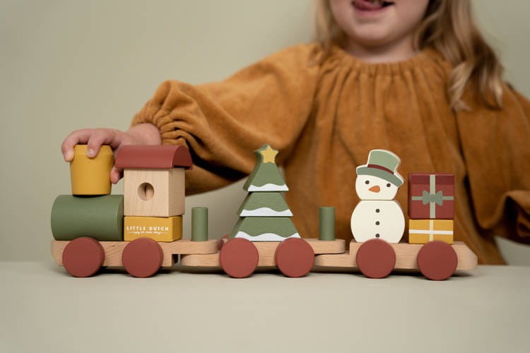 Świąteczny pociąg z klockami X-mas Little Dutch