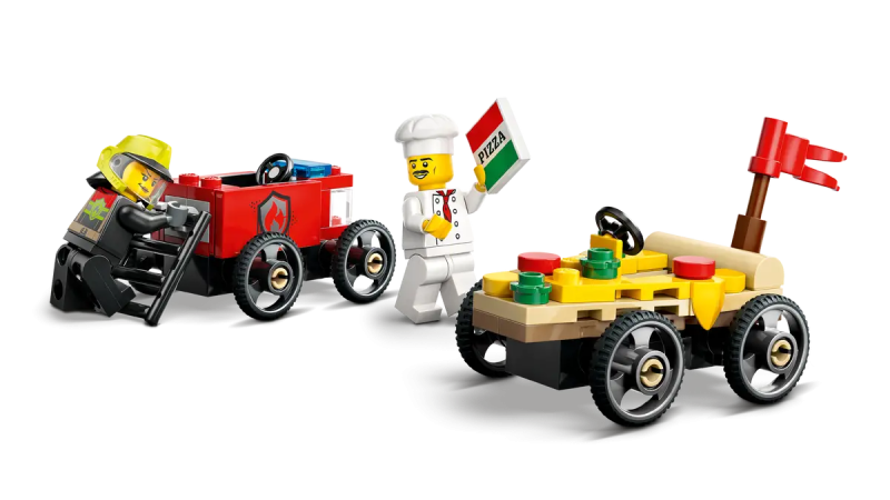 Lego 60458 Zestaw wyścigówek: pizza kontra wóz strażacki