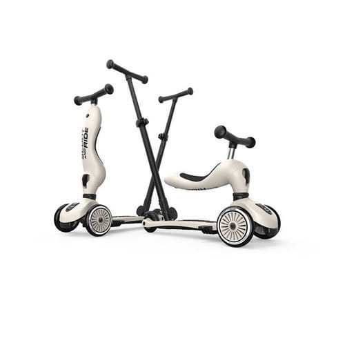 Scootandride Jeździk i hulajnoga z rączką do prowadzenia Highwaykick 1 Push and Go 2w1 Ash