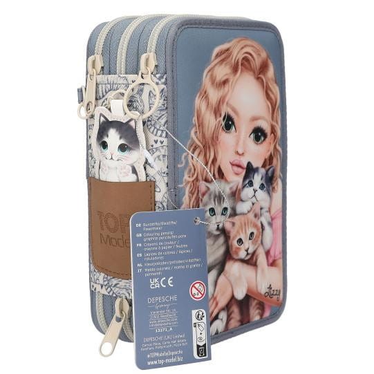 Piórnik szkolny TOPModel potrójny z wyposażeniem Lat Love