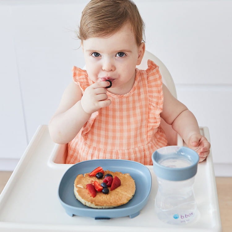 b.box talerzyk z przyssawką, przegródką 2w1 błękitny