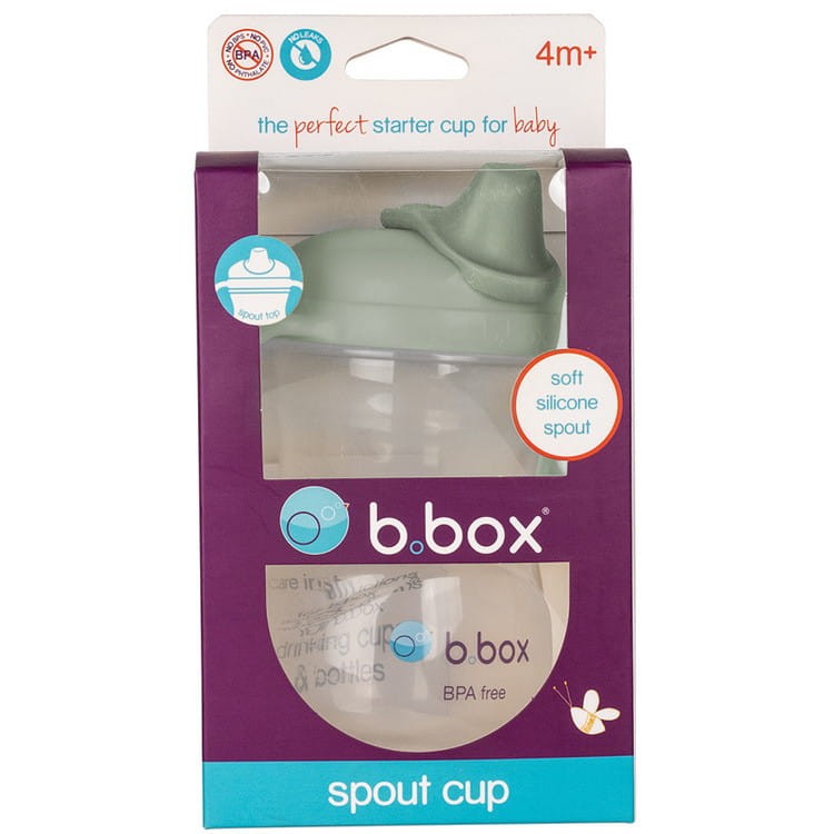 b.box kubek z miękkim ustnikiem i uchwytami szałwiowy