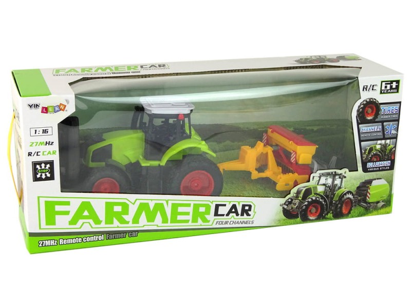 Traktor z prasą zdalnie sterowany Farmer R/C 1:16 Lean Toys