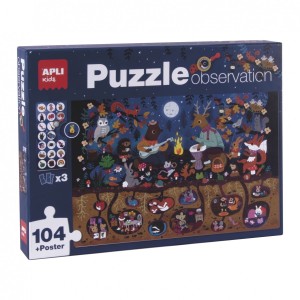 Puzzle obserwacyjne 104 el. Las - Apli Kids