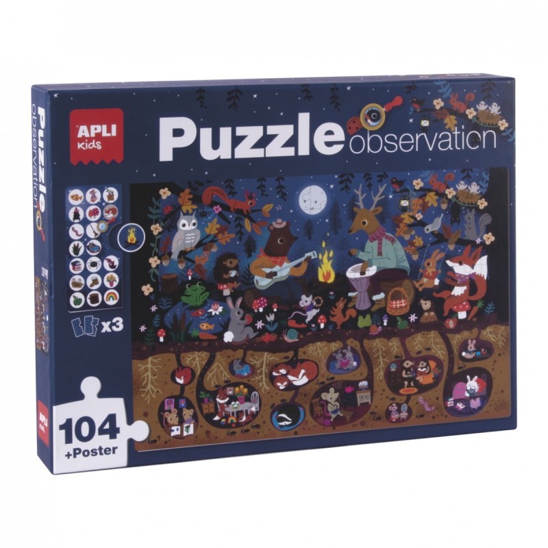 Puzzle obserwacyjne 104 el. Las - Apli Kids