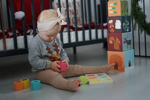Układanka Klocki Sensoryczne Kształty i Dźwięki - Janod