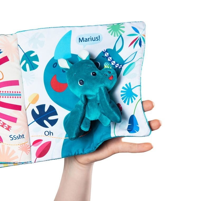 Miękka Książeczka Aktywizująca z Przytulanką Nosorożec Marius - Lilliputiens