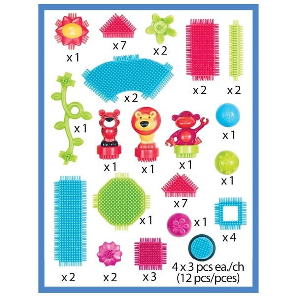 Klocki Jeżyki w Tubie Dżungla 54el. - Bristle Blocks