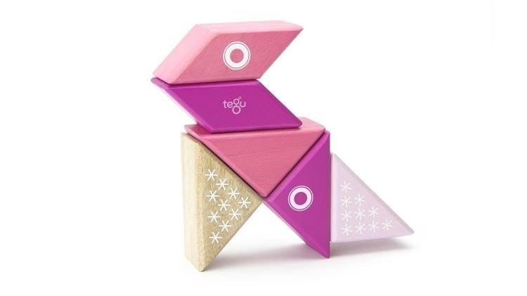 Drewniane klocki magnetyczne Travel Pals Różowy Kot - Tegu