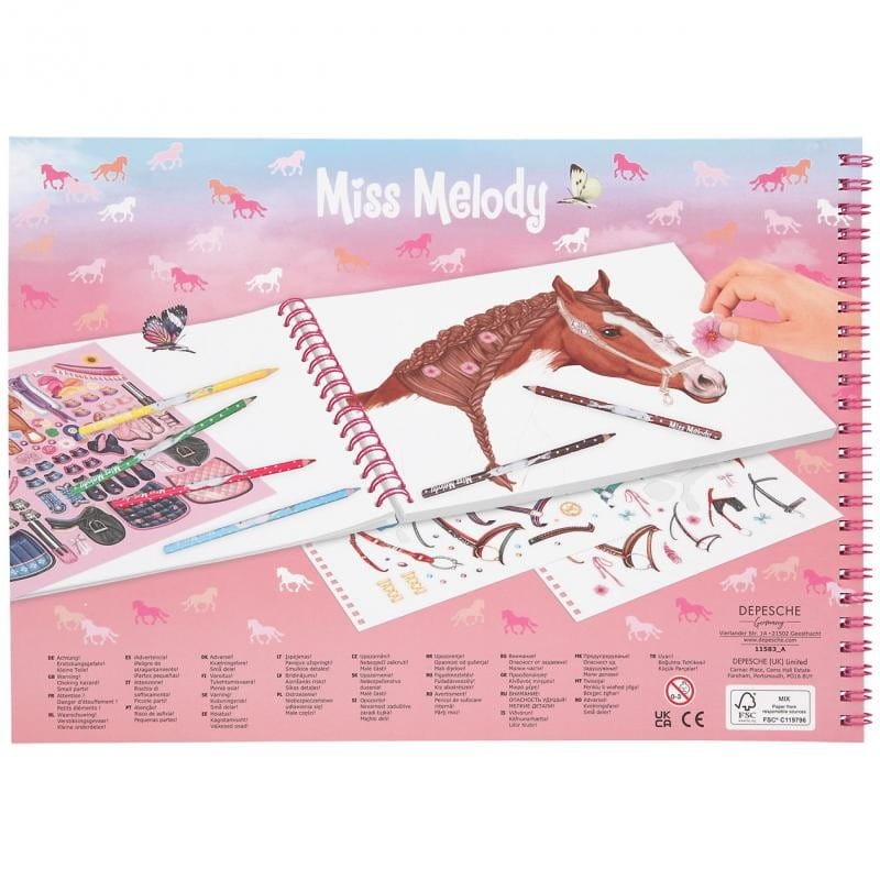 Kolorowanka z Naklejkami Konie Style Your Horse - Miss Melody