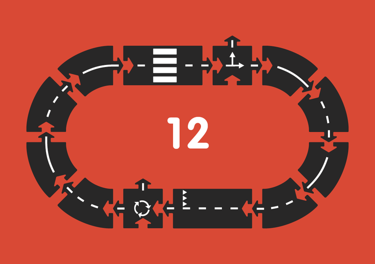 Puzzle droga do układania 12 el. Ringroad - Waytoplay