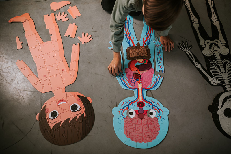 Puzzle edukacyjne dwustronne Ciało człowieka - Janod