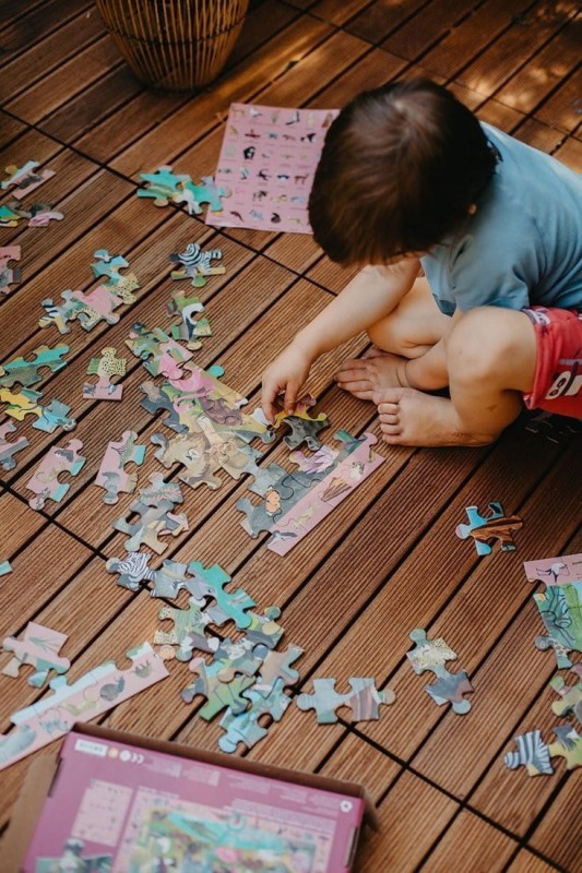 Puzzle obserwacyjne Safari 64 el. z plakatem - Mudpuppy
