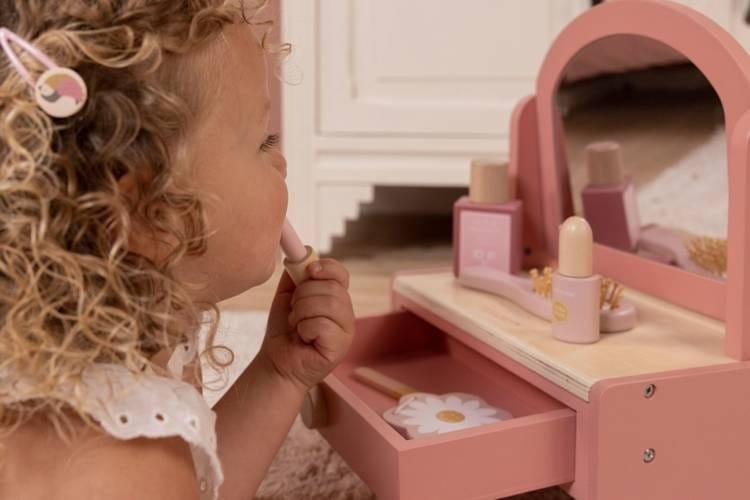 Drewniana Toaletka z Szufladką i 6 Akcesoriami - Little Dutch