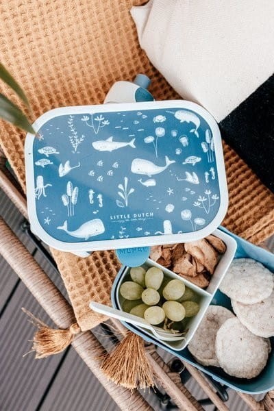 Lunchbox śniadaniówka z widelczykiem Ocean - Little Dutch