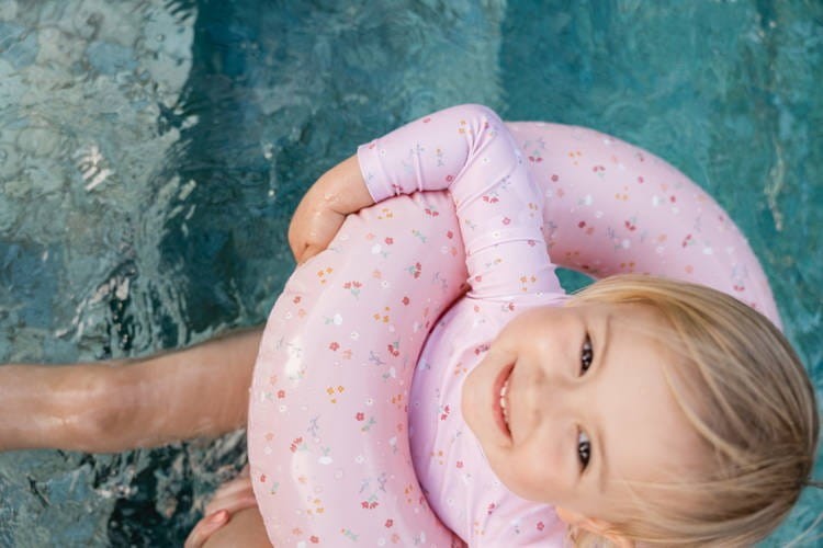 Koło do pływania 50 cm Pink Flowers - Little Dutch