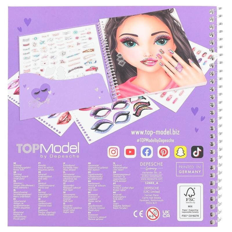 Kreatywny Zeszyt Ozdabianie Twarzy Face BEAUTY - TOPModel