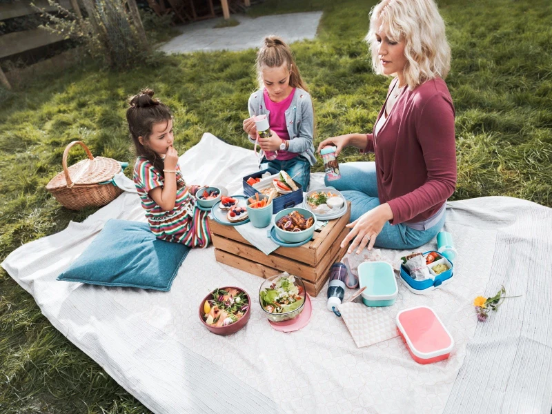 Śniadaniówka do Szkoły i Bidon Zestaw Niebieski - Mepal