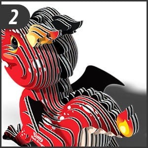 Eugy Czerwony Smok Układanka 3D Puzzle