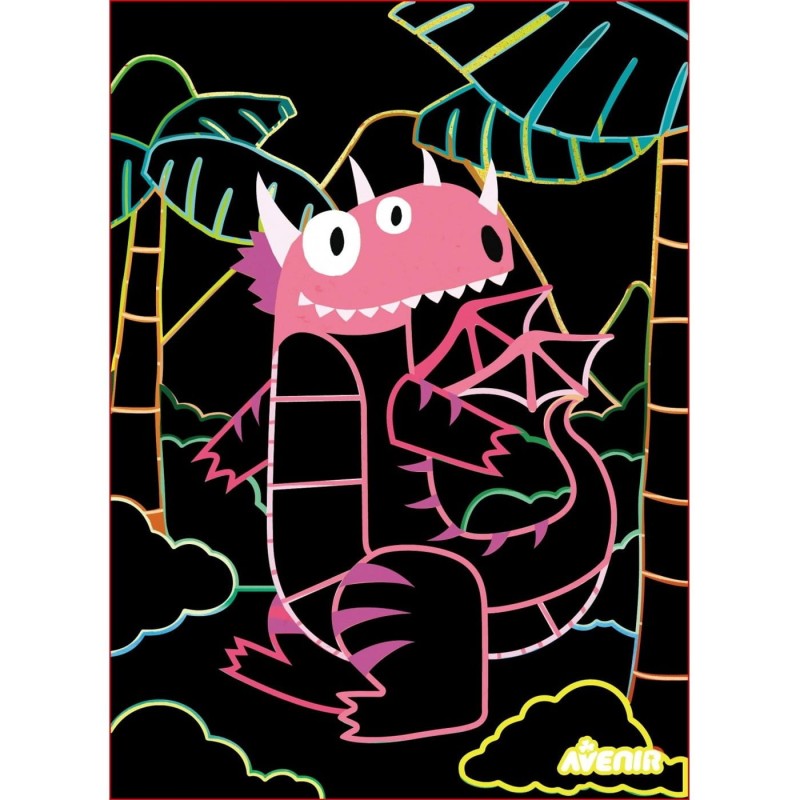 Kolorowe Wydrapywanki Smoki 4 szt. Scratch Art - Avenir