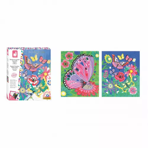 Malowanie wg numerów Farby Akwarelowe Motyle Janod