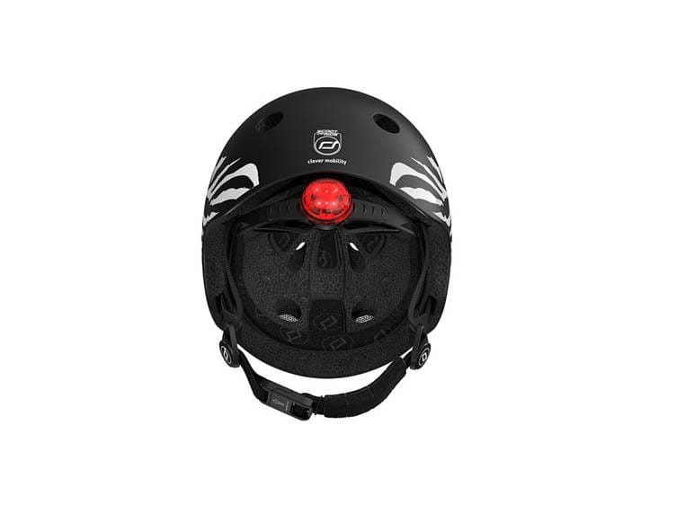 Kask ochronny z lampką LED na hulajnogę i rower dzieci 1-5 lat Czarny Zebra - Scoot & Ride