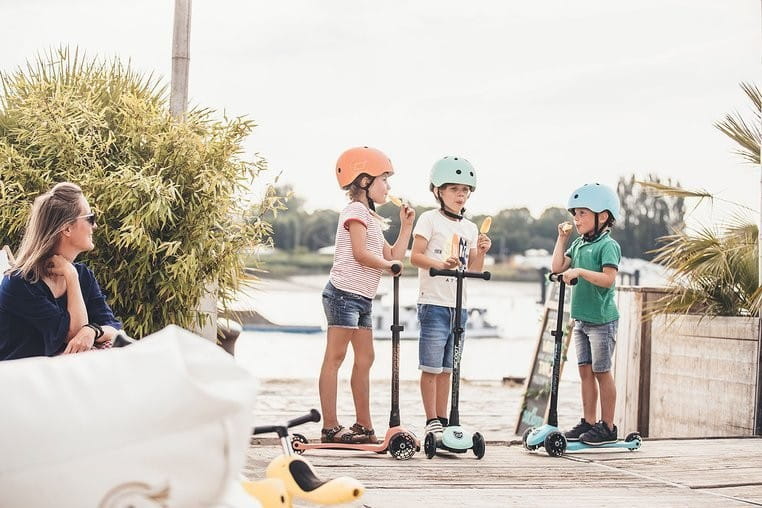 Kask rowerowy dla dzieci z Lampką LED na hulajnogę i rower S-M od 3 lat Peach Scoot & Ride