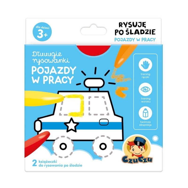 Pojazdy w pracy. Dłuuugie rysowanki Rysuję po śladzie - CzuCzu
