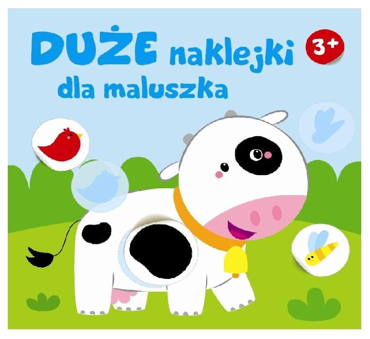 Duże naklejki dla maluszka. Krówka 3+
