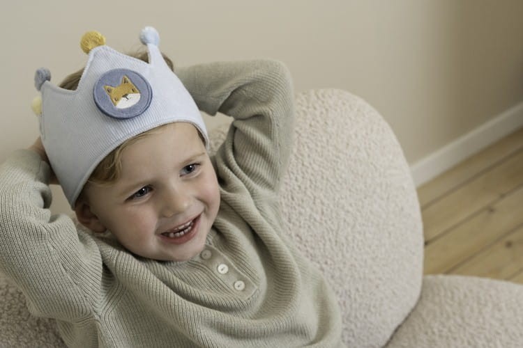 Błękitna korona urodzinowa z cyferkami na rzep Little Dutch