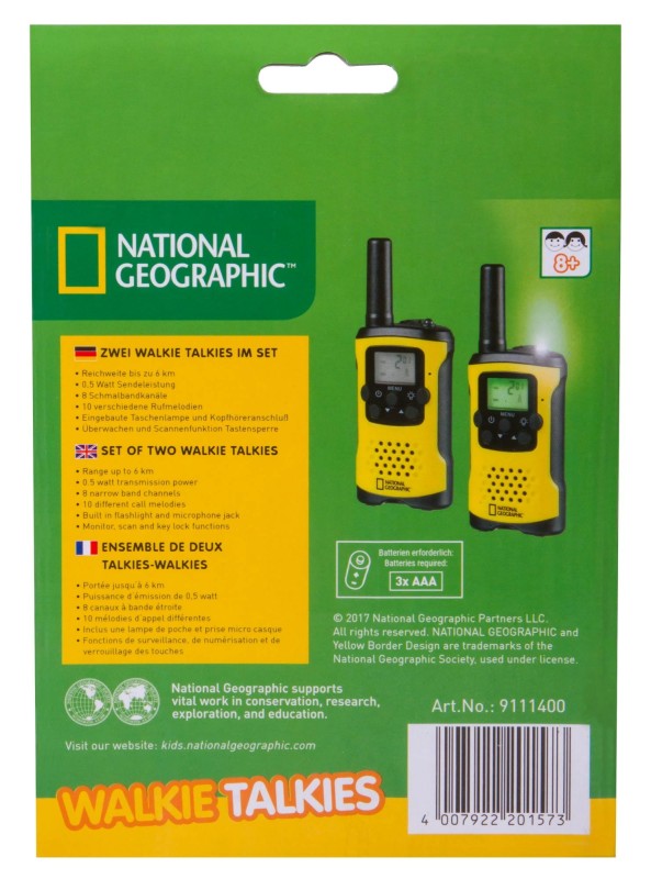 Walkie-Talkie z latarką National Geographic zasięg do 6 km - Bresser Junior