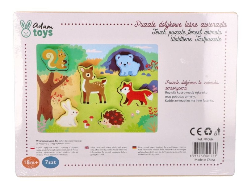 Sensoryczna Układanka Dotykowa Zwierzęta Adam Toys