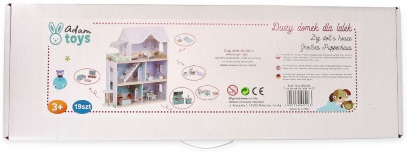 Piętrowy Domek dla Lalek z Windą i Mebelkami 80 cm - Adam Toys