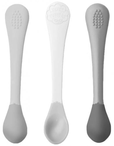 3 Łyżeczki do Karmienia Dzieci Etap 1 szare - Nana's Manners