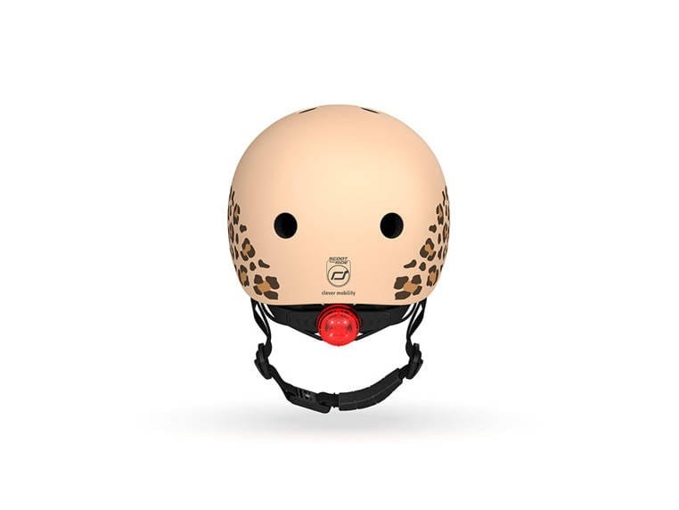 Kask ochronny z lampką LED na hulajnogę i rower dzieci 1-5 lat Leopard - Scoot & Ride