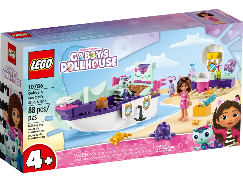 GABBY'S DOLLHOUSE Statek i spa Gabi i Syrenkotki Lego 10786