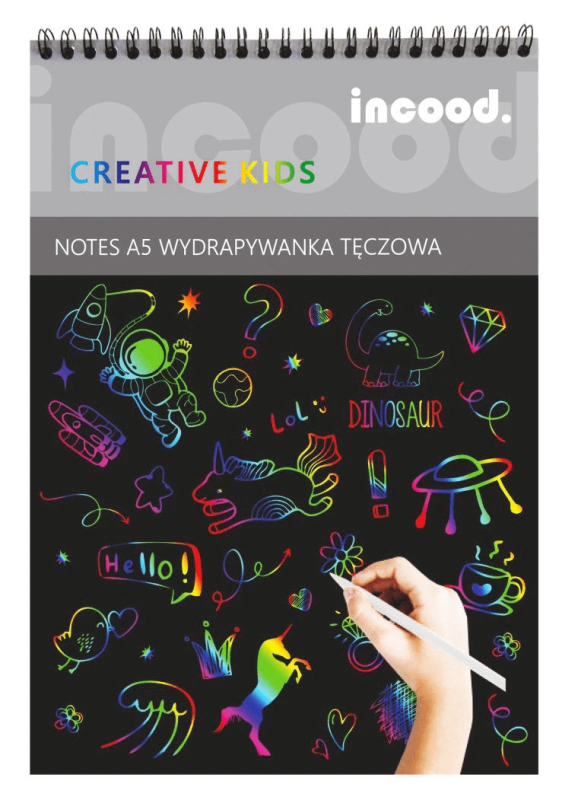 Tęczowe Wydrapywanki na Kołowrotku Notes - Incood