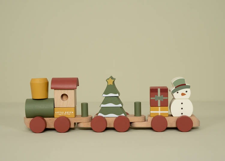Świąteczny pociąg z klockami X-mas Little Dutch