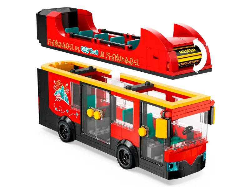 Czerwony, piętrowy autokar Lego 60407
