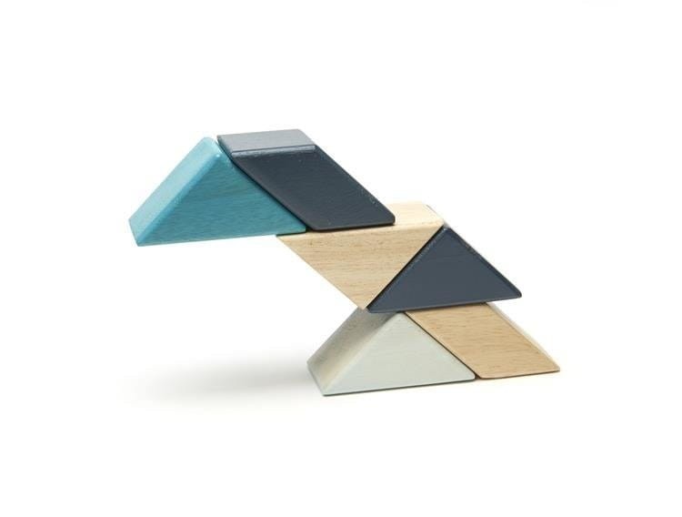 Drewniane klocki magnetyczne Prism Pocket Pouch Blues - Tegu
